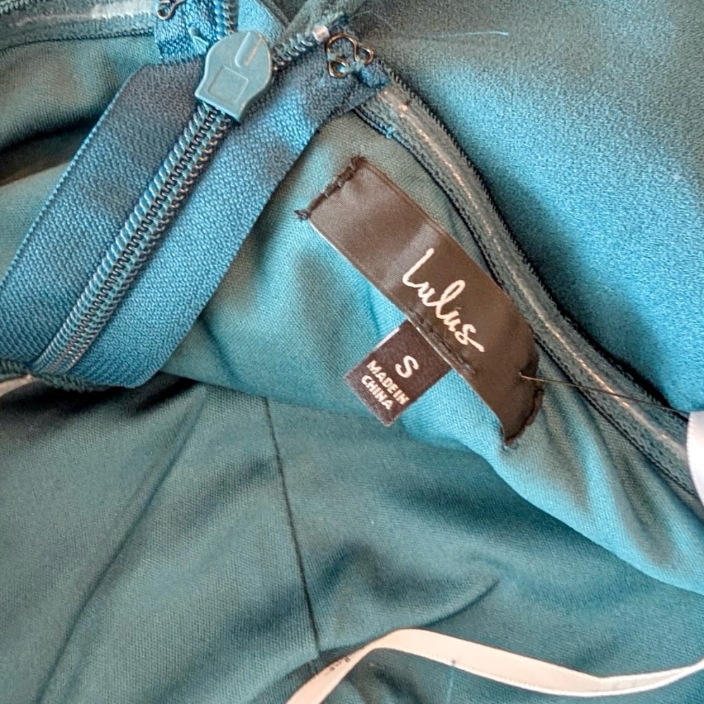 Lulu's Teal Zip-Up Dress - Picture 6 of 6